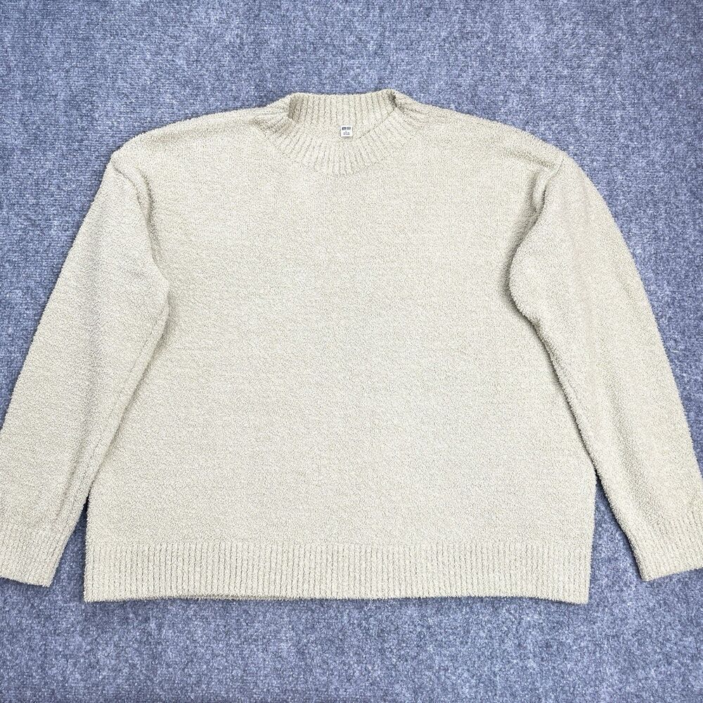 Uniqlo Sweater Womens Large Oversized Soft Textured Sage Green Knit Pullover